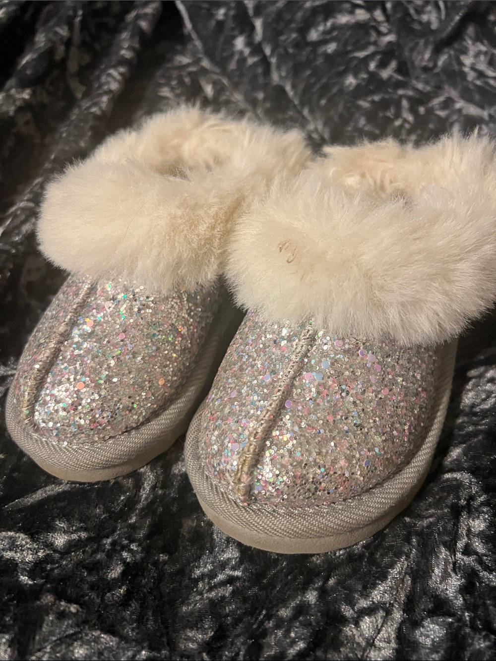 Cat and Jack Glitter Slip Ons Size 6